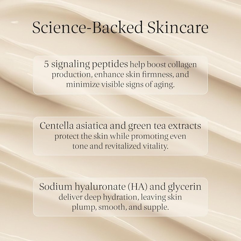 Advanced Multi-Peptide Moisturizer - Firming Face Cream with Hyaluronic Acid & Peptides | Smooths Fine Lines | 3.4 oz
