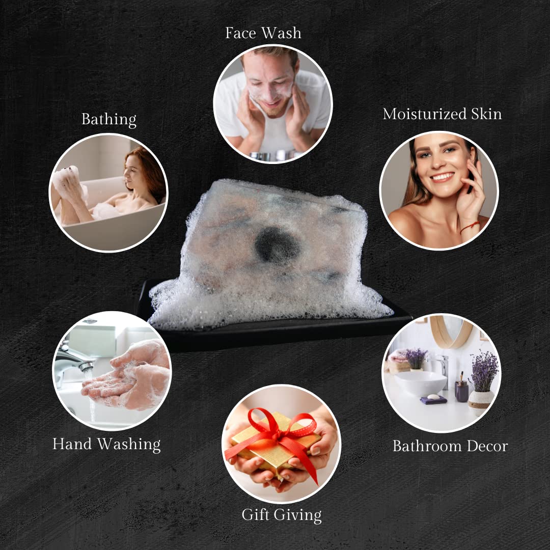 Earth & Home Rock Soap Gift Set of 2- Mothers Day Gift- Decorative Scented Gemstone Soap with Crystals (Jade & Black Obsidian) Inside- with Natural Ingredients & Essential Oil