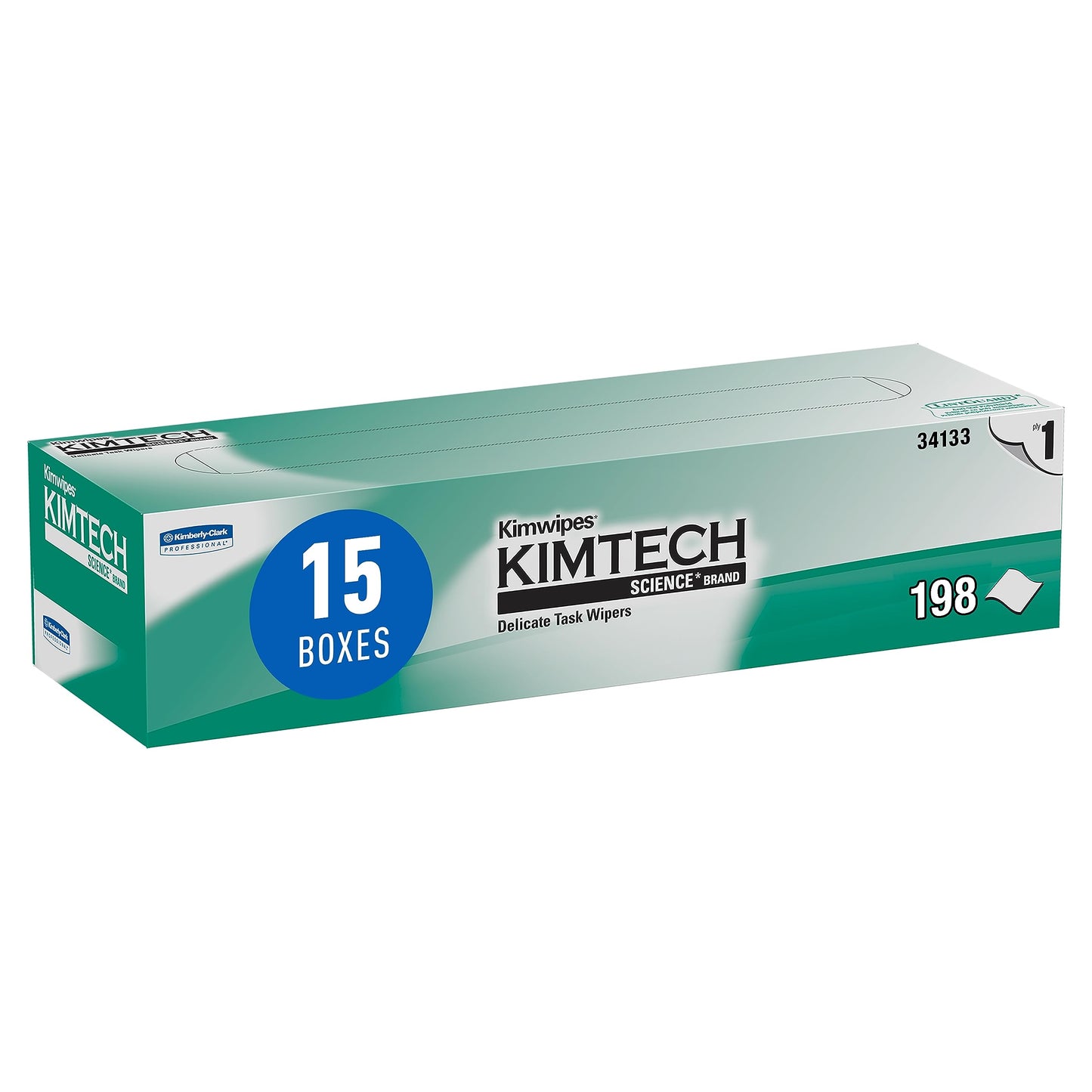 Kimtech Science Kimwipes Disposable Task Wipers 11-4/5 x 11-4/5" 34133, 15 Pack, 2940 Wipes