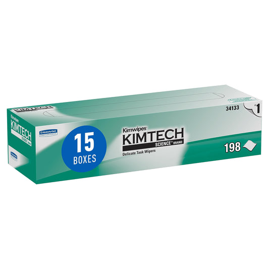 Kimtech Science Kimwipes Disposable Task Wipers 11-4/5 x 11-4/5" 34133, 15 Pack, 2940 Wipes