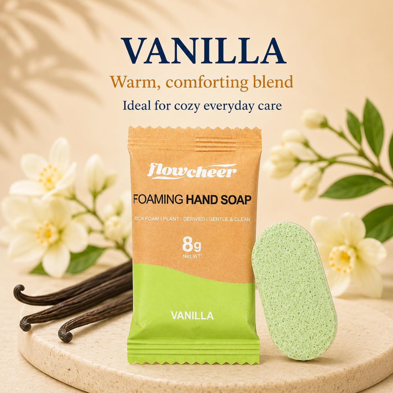 flowcheer Foaming Hand Soap Refill Tablets, Vanilla Fragrance, 12 Pack