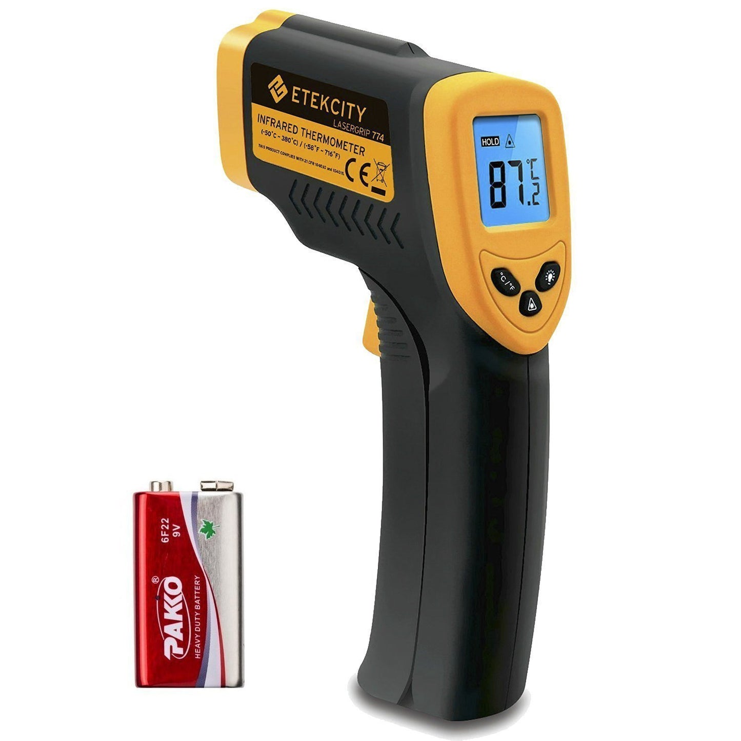 Etekcity Infrared Thermometer 774 (Not for Human) Temperature Gun Non-Contact Digital Laser Thermometer-58℉~ 716℉ (-50℃ ~ 380℃) Blue