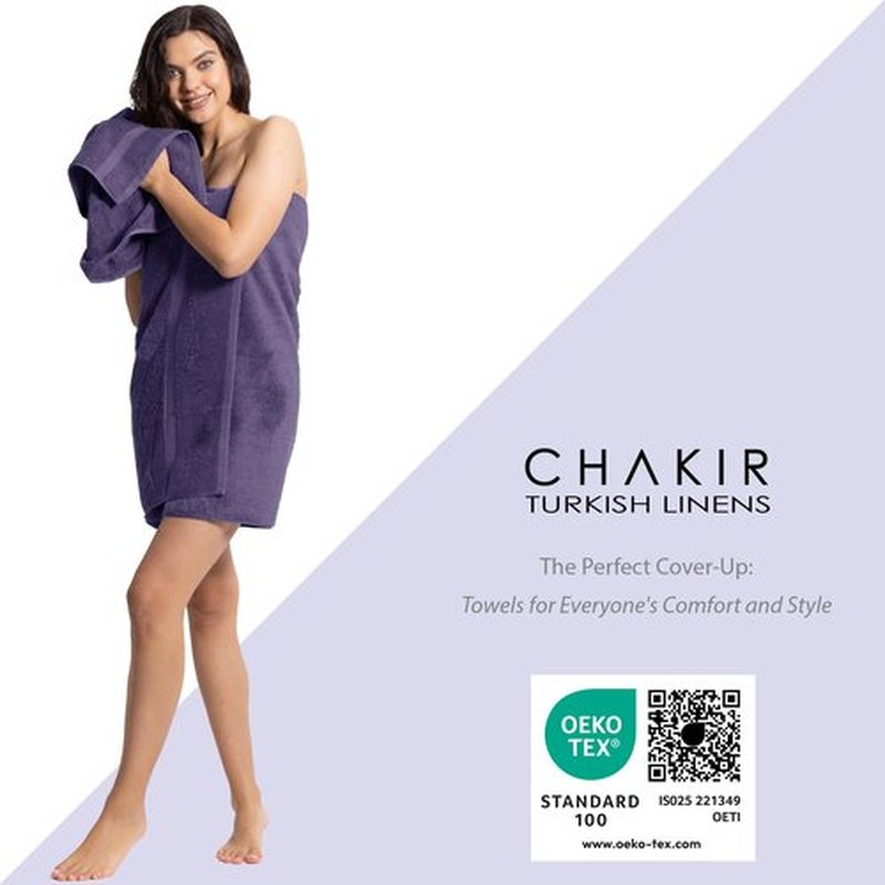 Chakir Turkish Linens | Hotel & Spa Quality 100% Cotton Premium Turkish Towels | Soft & Absorbent (4-Piece Washcloths, Plum)