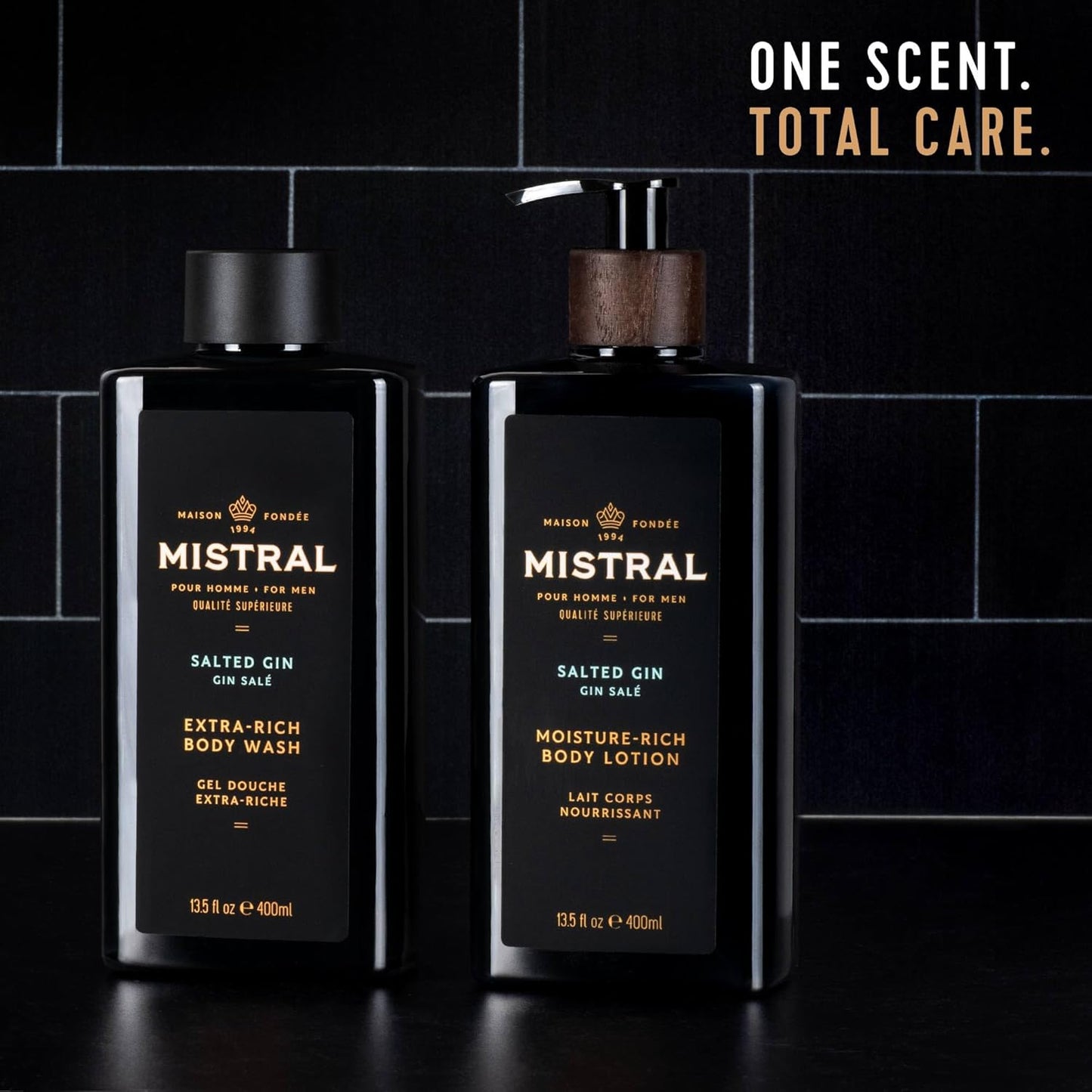 Men's 2-in-1 Body Wash & Shampoo - Black Amber, 13.5 oz | Natural, SLS & Paraben Free