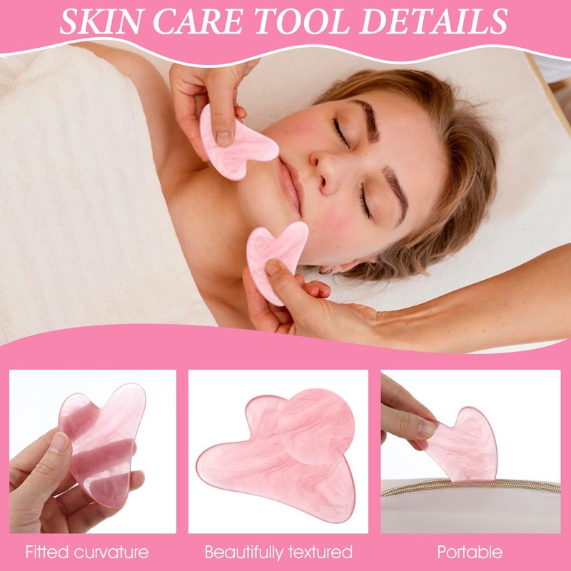 Tobeelec 48 Pcs Gua Sha Facial Tool Resin Gua Sha Massage Tool Heart Shaped Guasha Stone Guasha Board for Face Body Skin Massage Spa Acupuncture Prevent Wrinkles (Multi Colors)