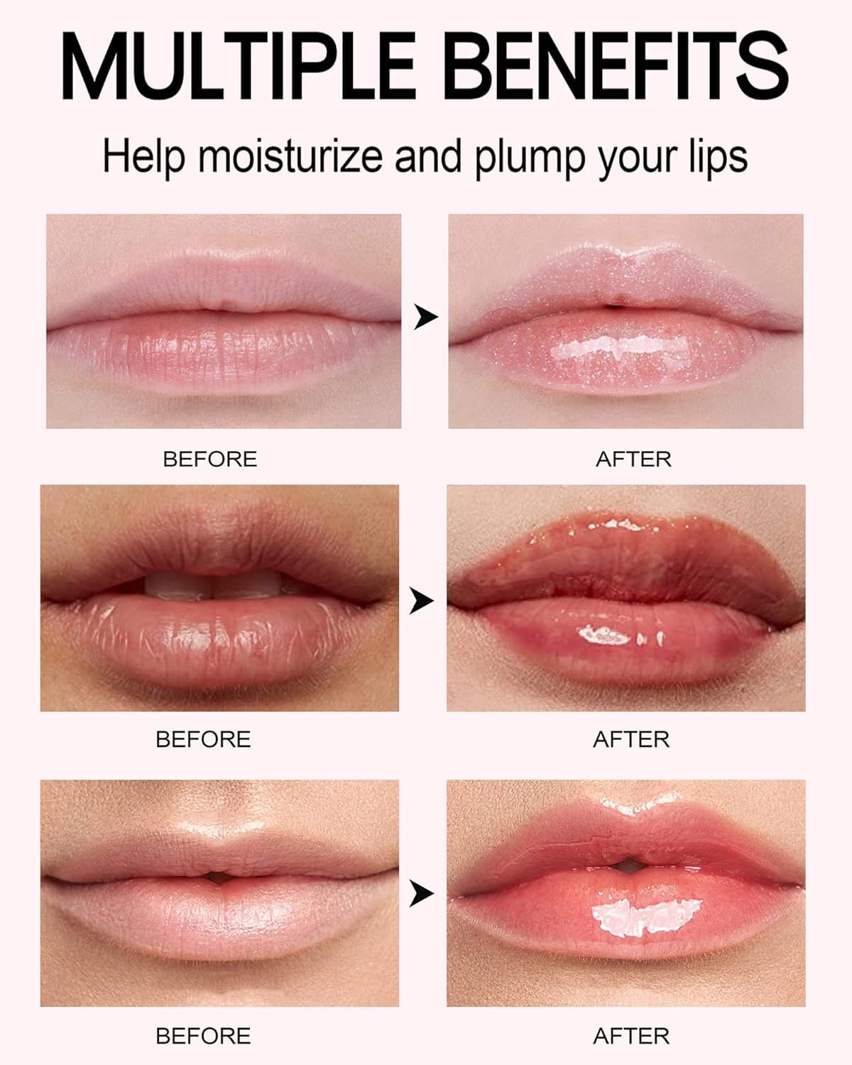 BIOKUSY Lip Plumping Booster for Women Girls (01# Pink)