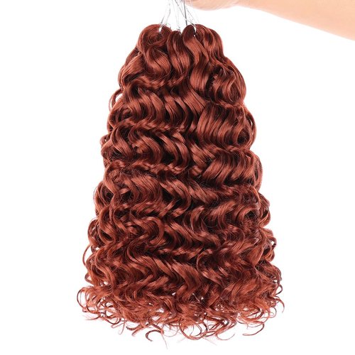 ZRQ Ginger GoGo Curl Crochet Hair 10 Inch 350 Short Beach Curl Crochet Hair For Women Water Wave Crochet hair Synthetic Deep Twist Crochet Hair (10Inch,350)