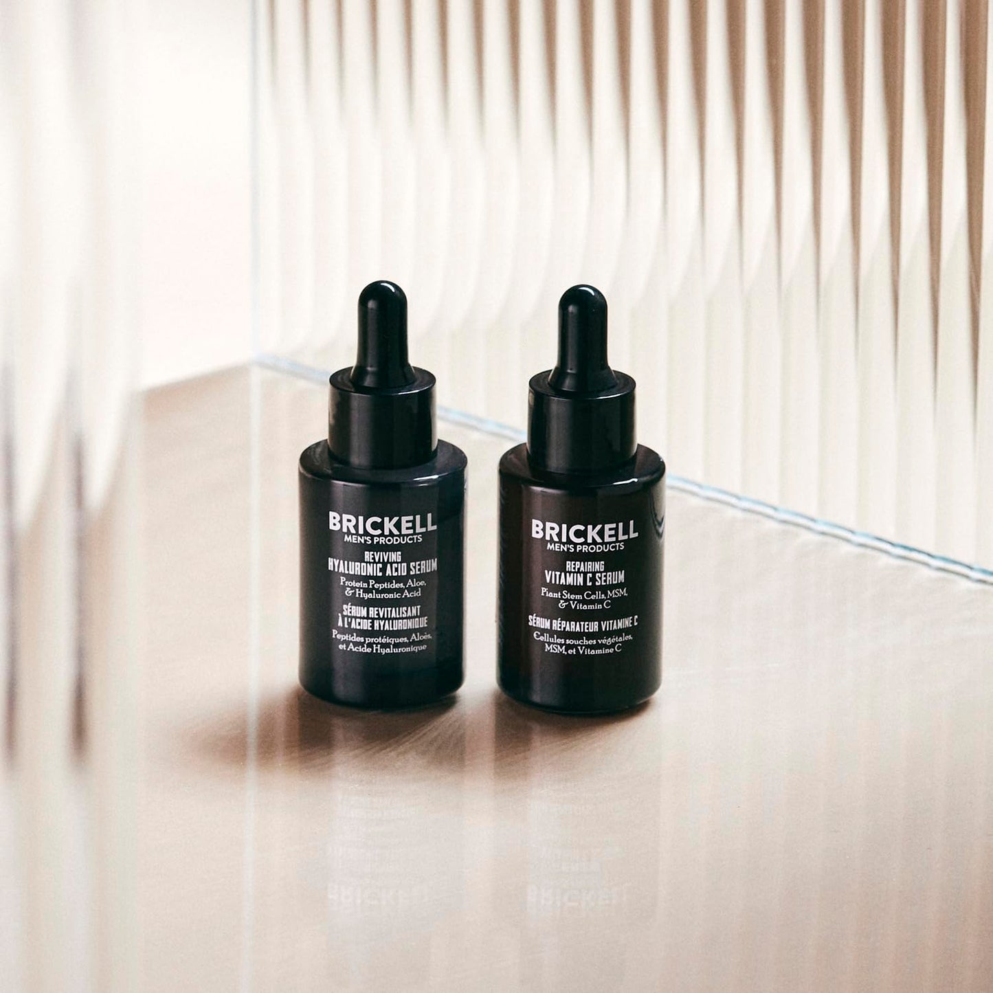 Brickell Men's Daily Anti-Aging Day and Night Serum Routine, With Plant Stem Cells, Vitamin E, and Protein Peptides, Scented