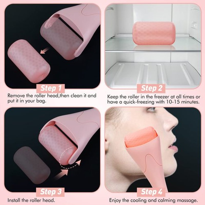 Fronnor Ice Roller for Face,Eyes,Women Gifts Idea,Therapeutic Cooling to Tighten Brighten Complexion and Reduce Wrinkles,Massager Under Eye Puffiness,Migraine and Pain Relidf (Pink)