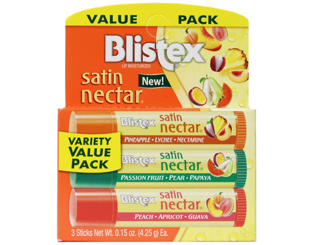 Blistex Satin Nectar Lip Moisturizer Variety Value Pack 0.15 Ounce Each (6 Pack)