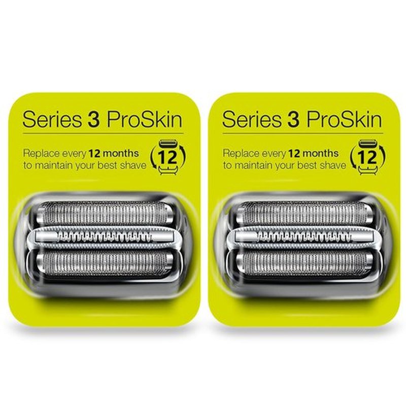 2Pack 32S Series 3 Electric Shaver Replacement Head Accessories for Braun S3 Foil & Cutter Razor Heads, Applicable for Braun S3 3040s 3010s 310s 3000s 3050cc 3080s 390cc Etc