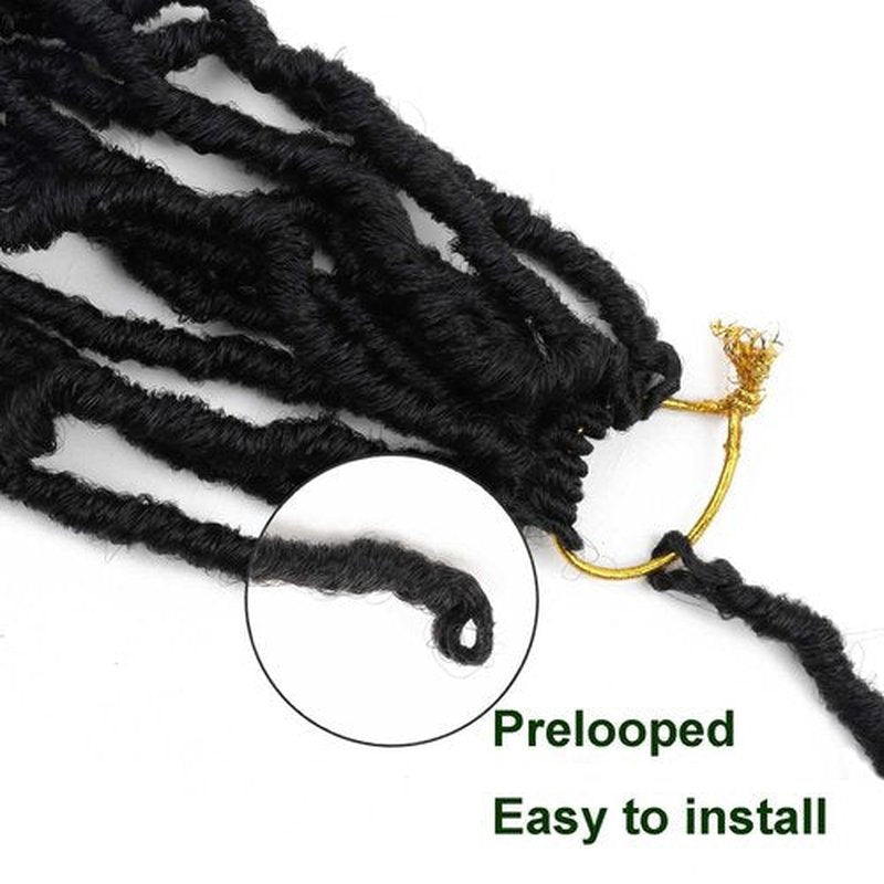 8 Packs Faux Locs Crochet Hair Curly Ends 18 Inch Soft Locs Crochet Dreads Boho Braids Crochet Faux Locs Hair for Women (18inch(pack of 8), 1B)