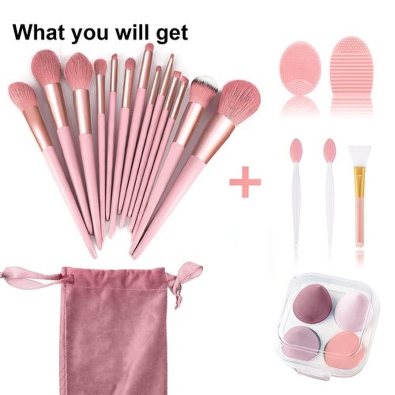 Koccido Makeup Brushes 22 Pcs Makeup Kit,Foundation Brush Eyeshadow Brush Make up Brushes Set (Pink, 22 Piece Set)