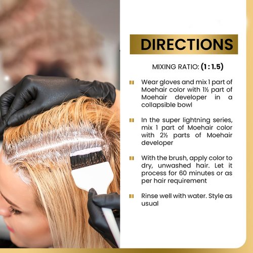 MOEHAIR Hair Coloring Kit | 5NN Permanent Hair Color (Light Brown Intense), 20 Volume Developer 6%, Coloring Brush, Gloves & Mixing Bowl | Keratin Infused Color | Gray Coverage | Adds Shines