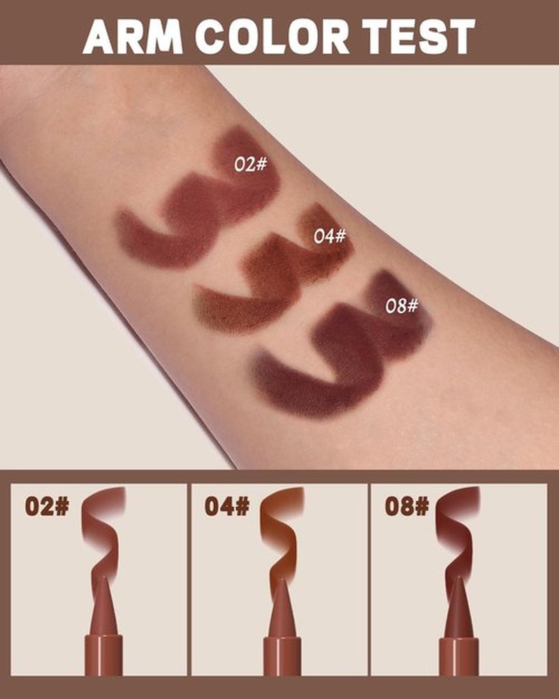 3 Colors Nude Matte Gradient Lipstick and Lip Liner Set, High Pigmented Velvet Smooth Red Lip Crayon Liner Makeup Pen, Women Long Lasting Smudge Proof Brown Lipstick and Lip Liners Combo,02+04+08