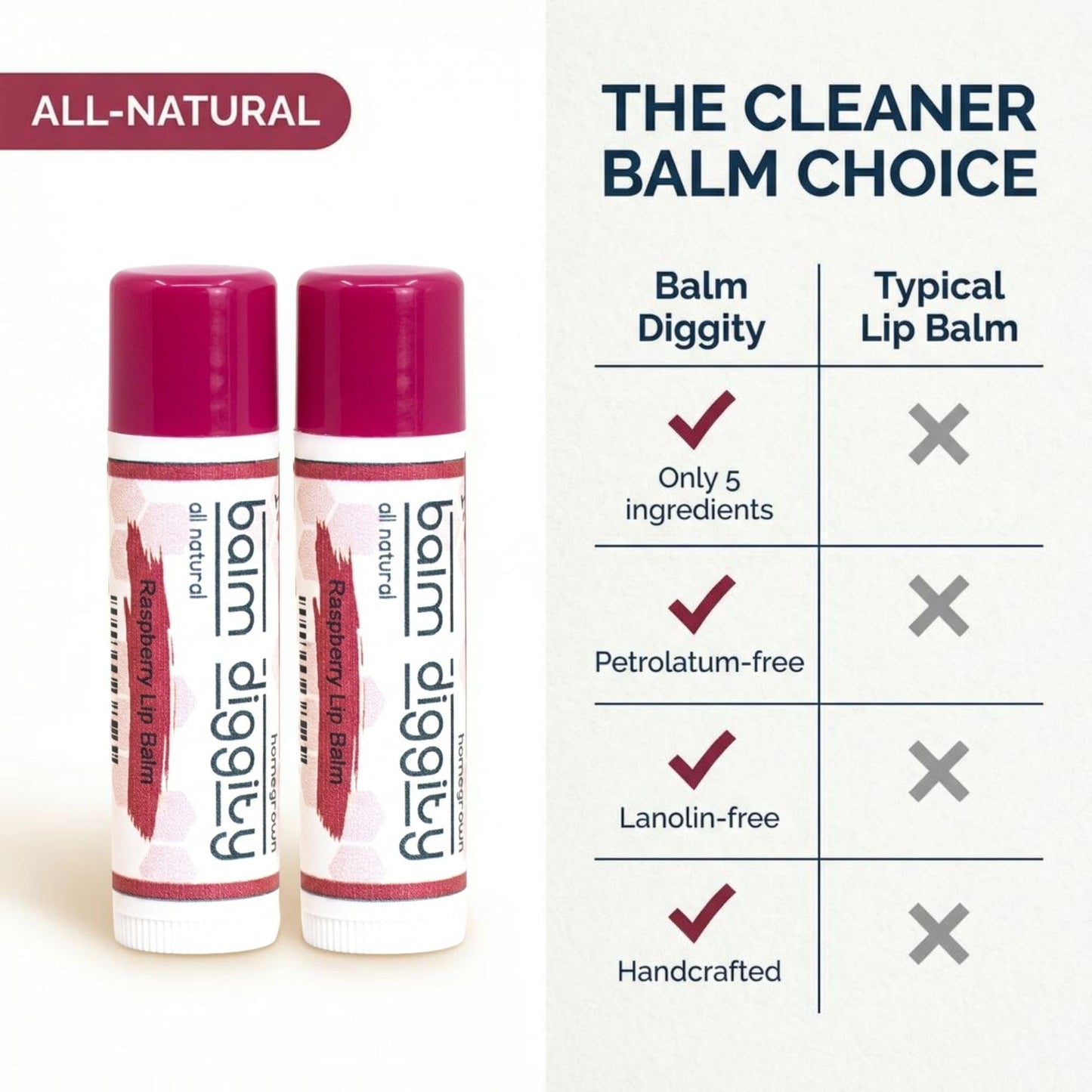 It’s The Balm Diggity Raspberry Lip Balm - Natural Scented Moisturizing Stick for Lips - Hydrating Smoothing Daily Conditioning Care with Shea Butter, Coconut Oil & Beeswax - 2-Pack