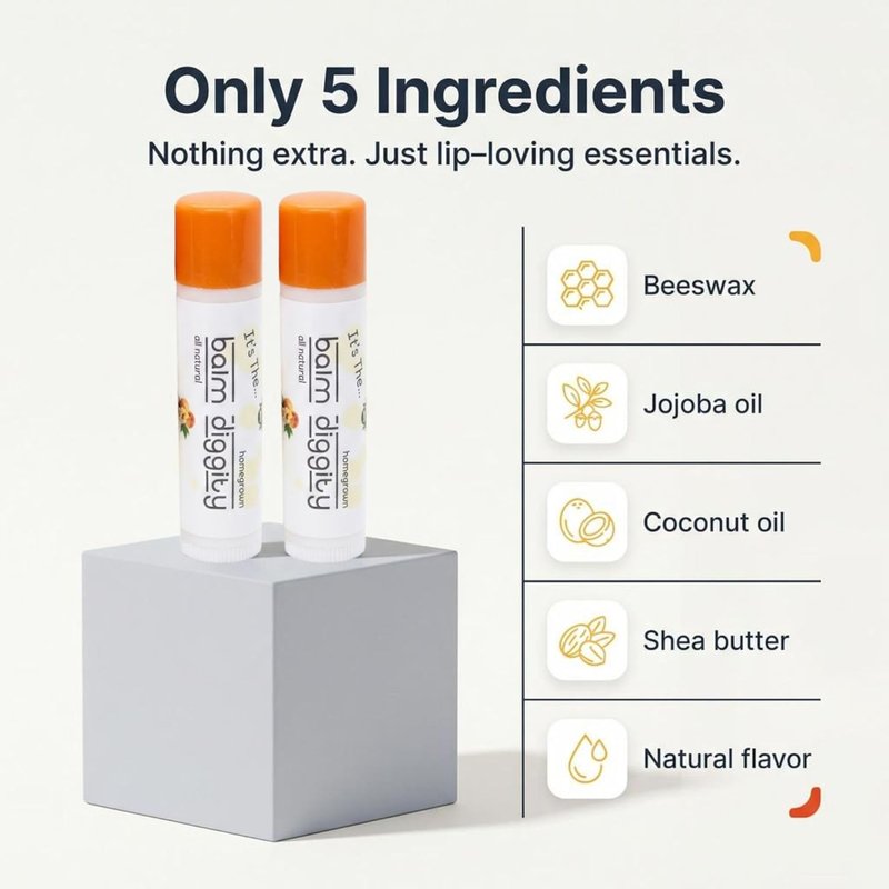 Apricot Peach Lip Balm - Moisturizing Shea Butter & Coconut Oil - 0.15 oz Each | 2 Pack