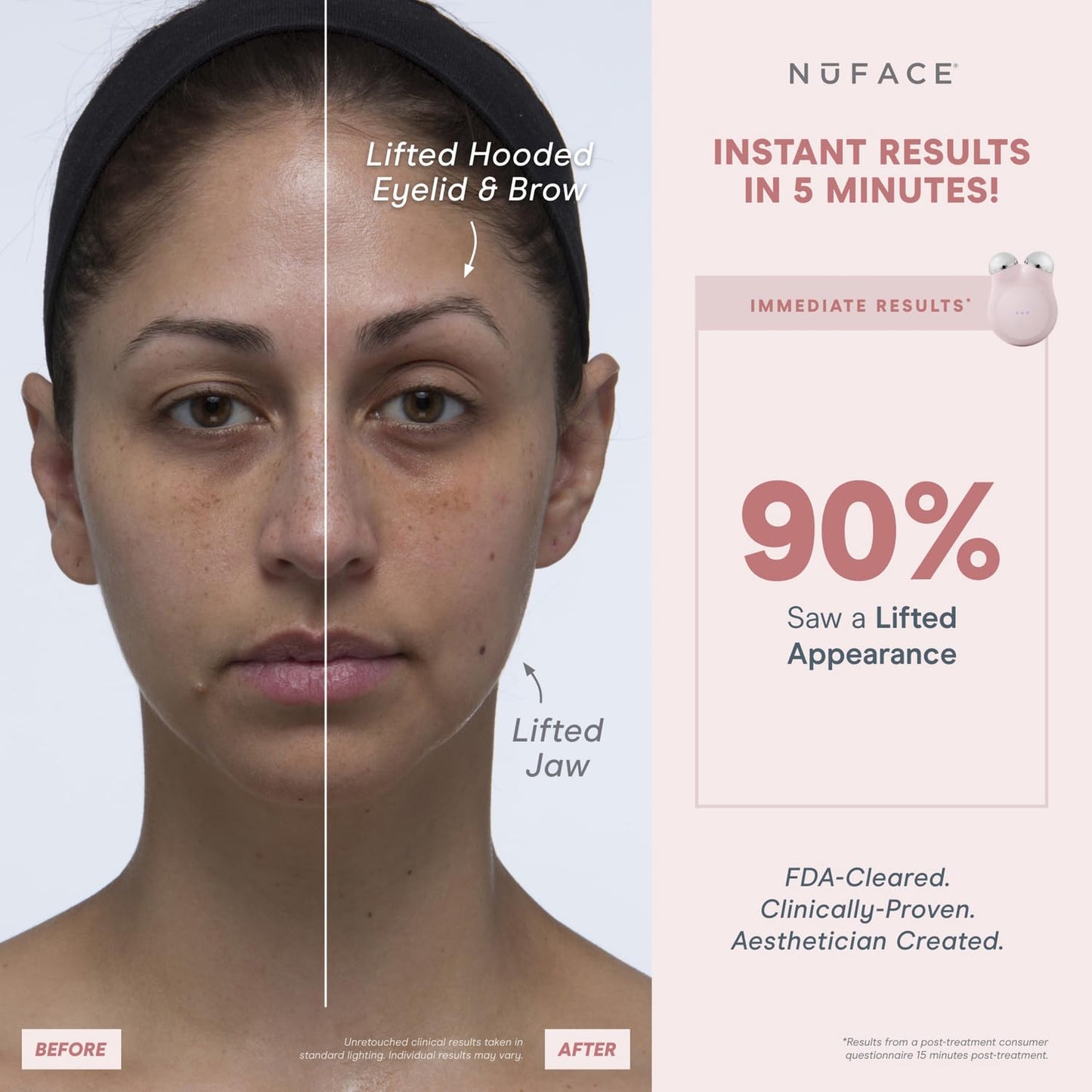 NuFACE MINI+ Microcurrent Facial Device Kit - FDA Cleared Face Sculpting Device to Contour, Lift & Tone + Microcurrent Gel Activator - NuBLUE
