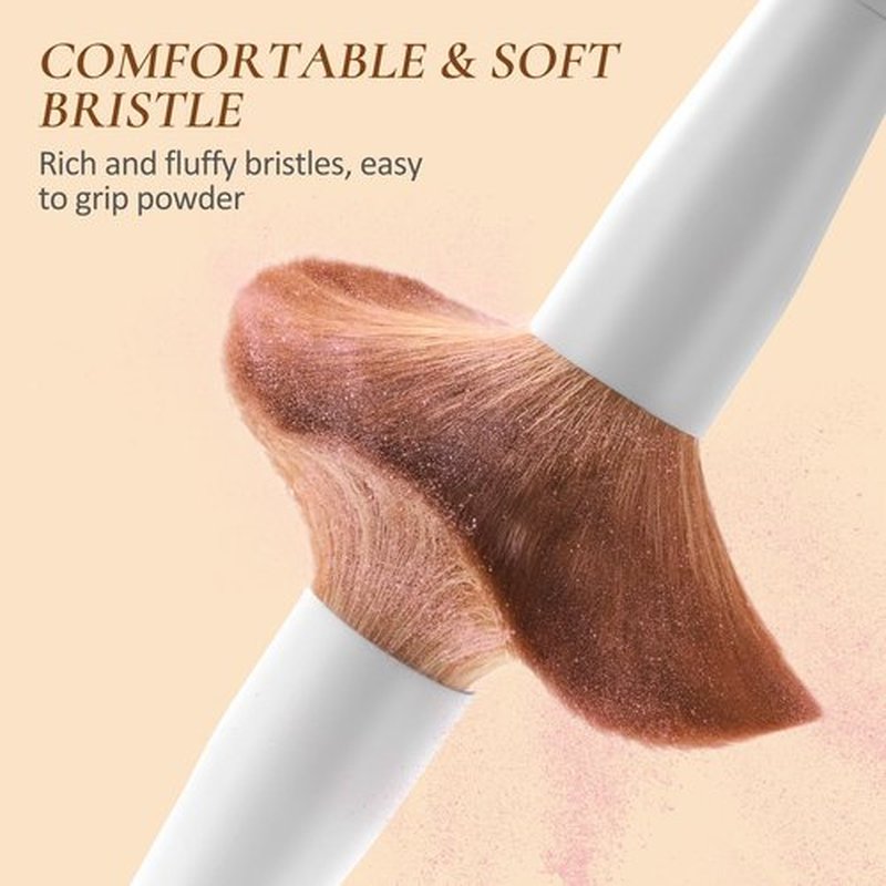 LUXBRU Makeup Brushes With Case 20PCs Professional Makeup Brush Set, Foundation Powder Eyeshadow Brush Set Eyebrow Concealer Contour Travel Brushes Kit with Holder & 2 Powder Puff-White