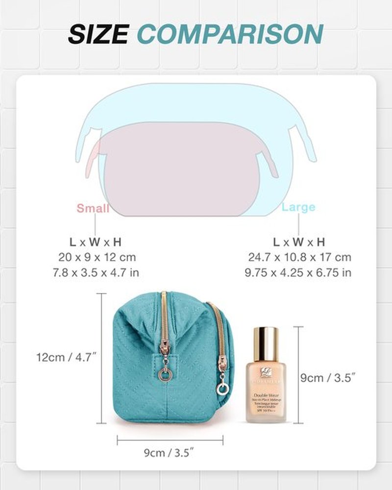 BAGSMART Travel Makeup Bag, Cosmetic Bag Make Up Organizer Case,Large Wide-open Pouch for Women Purse for Toiletries Accessories Brushes Teal