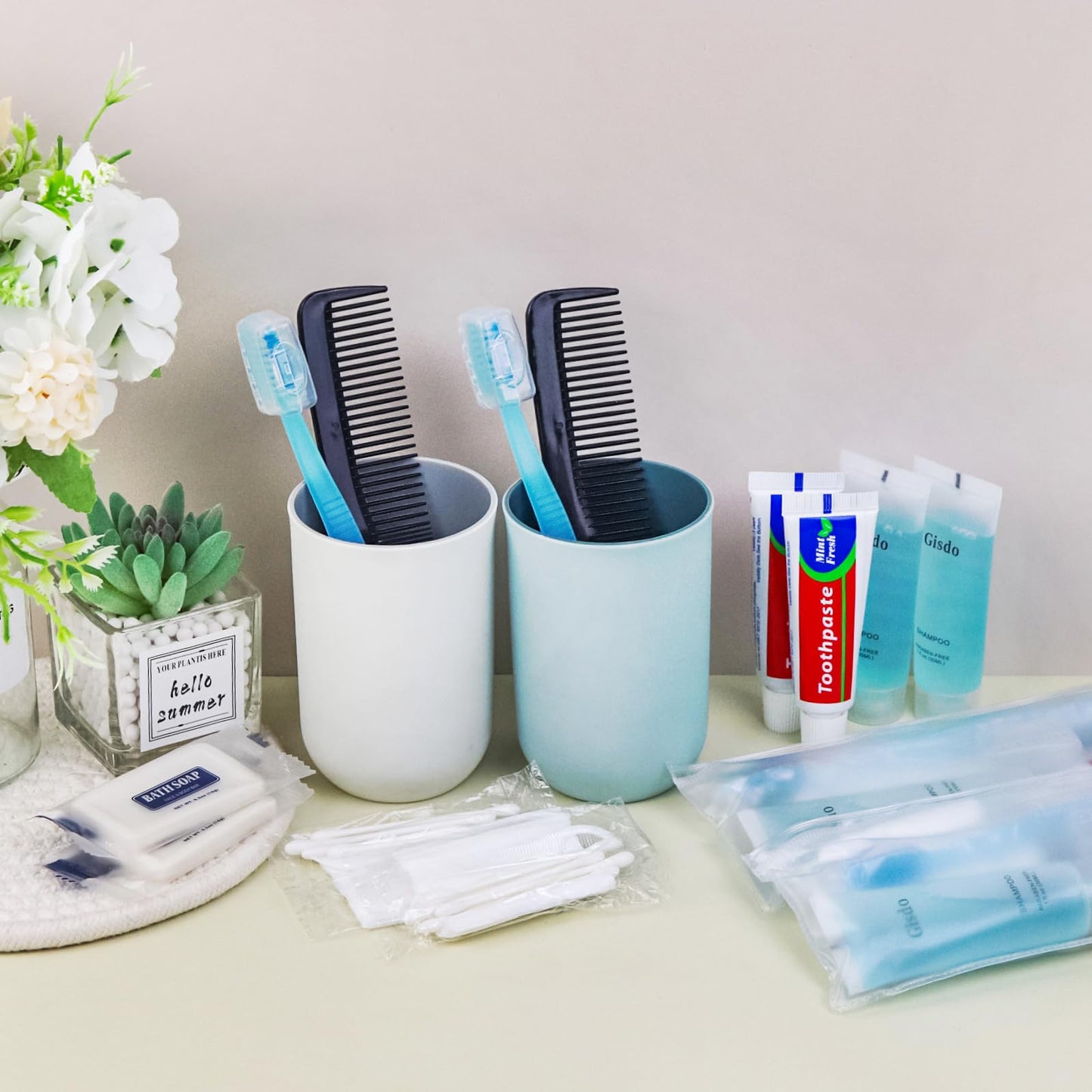 Gisdo 5 Kits Basic Toiletry Kits Homeless Personal Hygiene Kit Bulk Homeless Care Package Supplies Travel Toiletry Kit Homeless Hygiene Kit Bulk for Men Women Charity Toiletry Bag(10-IN-1)