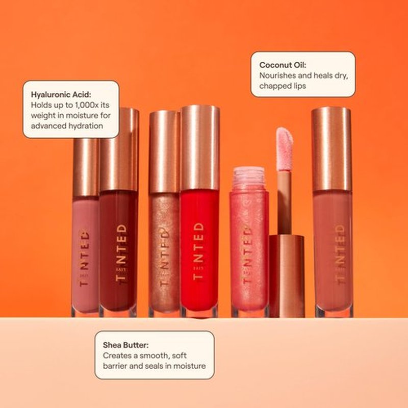 Live Tinted Huegloss High-Shine Lip Gloss - Hydrating, Non-Sticky, Moisturizing Lip Gloss with Hyaluronic Acid, Coconut Oil, and Shea Butter For a Soft Barrier & Seals in Moisture - Cherry Red
