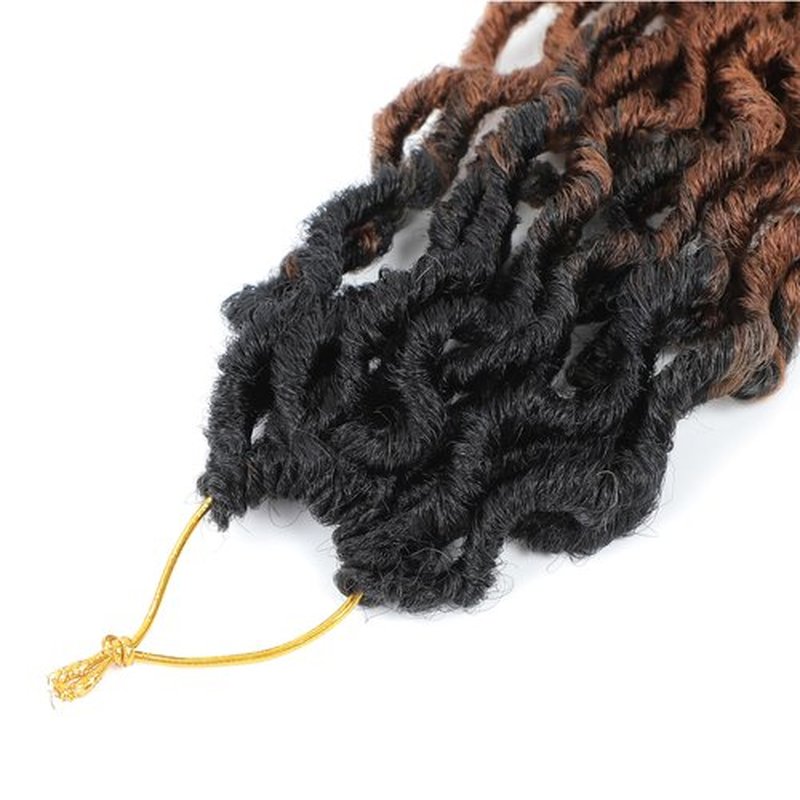 Karida Goddess Locs Crochet Hair 12 Inch, Short Faux Locs Crochet Hair 8 Packs, Crochet Goddess Locs With Curly Ends Crochet Hair for Black Women Pre Looped (12 Inch (Pack of 8), 1B/30/27#)