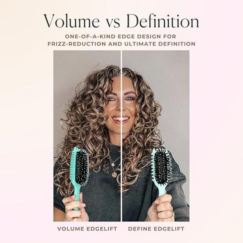 Bounce Curl Define EdgeLift Brush, 5-in-1 Tool for Effortlessly Defined Curls, Waves & Coils, Reduces Frizz - Brick Red