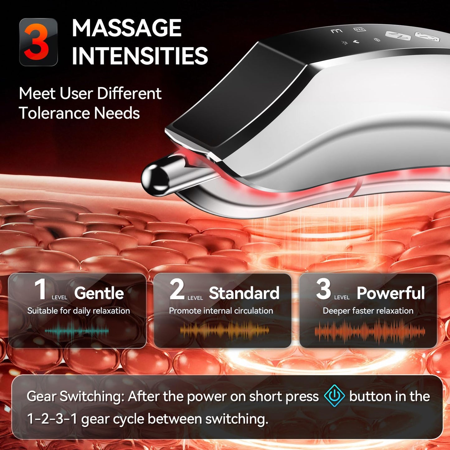 Muscle Scraper Tool,Electric Fascial Knife for Deep Tissue Massage - 4 Modes 3 Heating 3 Vibration,Electric Gua Sha,Myofascial Release Tool for Whole Body