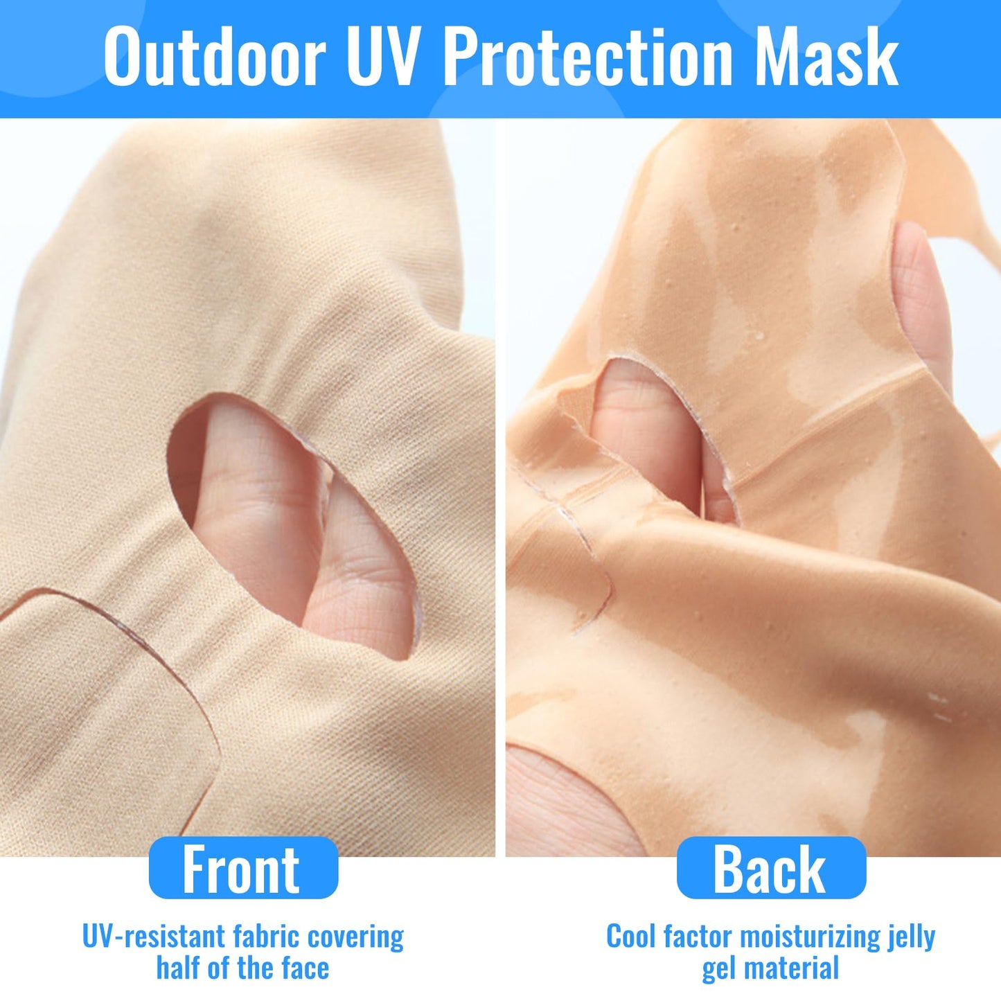 5-Piece Golf Sunscreen Patch, UV Protection Mask for Face Care, Hydrating Gel Cool Face Mask, Sun Protection UV Stickers, Suitable for Outdoor Sports, Cycling, Mountain Climbing