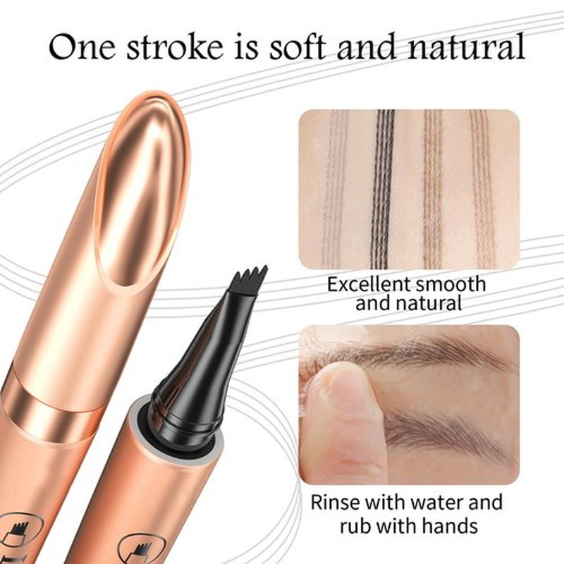 2 Pcs 2024 New Magic Eyebrow Pencil: 3D Waterproof Eyebrow Pen for Long-Lasting Wear, Delicate Microblading Eyebrow Pencil for Fine Natural Strokes (Light coffee)