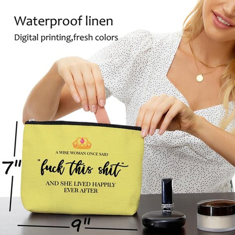 Funny Gifts for Women, Teacher, Strong Women Retirement Gifts Cool Gifts for Coworkers, Hostess Gift Ideas Gag Gifts Birthday Girls Weekend Fun Gifts Makeup Travel Bag Inspirational Cosmetic Bag