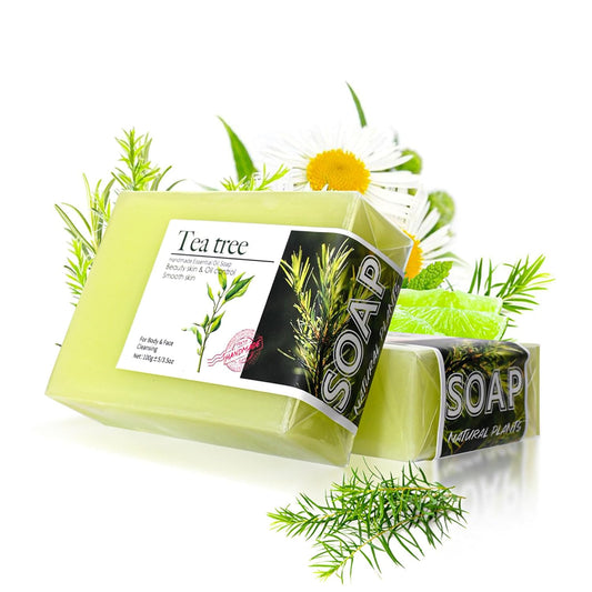 Handmade Essential Oil Soap - Exfoliating & Moisturizing Tea Tree Cleansing Bar for All Skin Types | Deep Cleansing Face & Body Wash