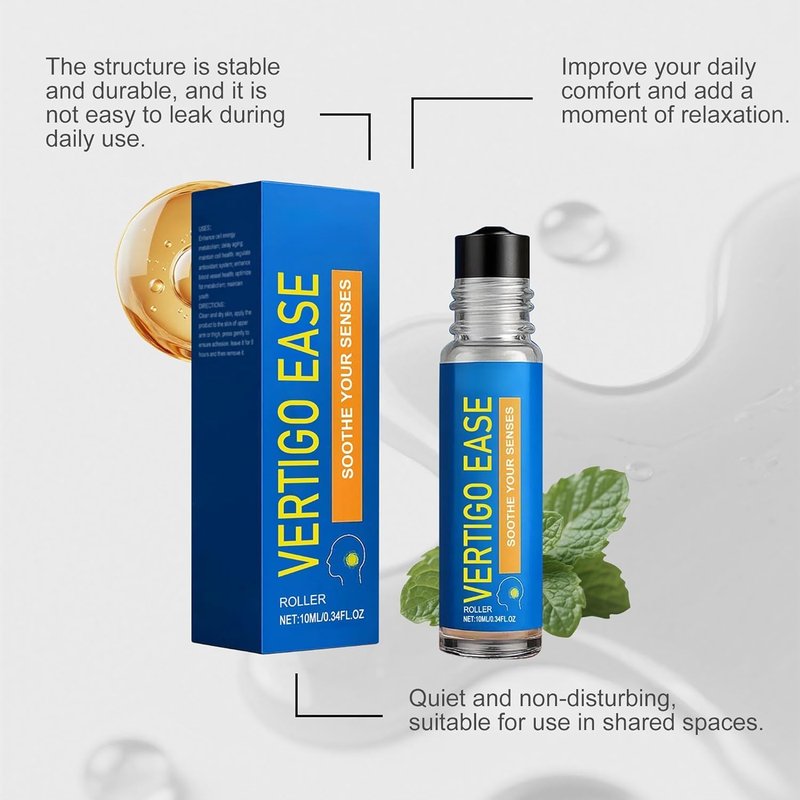 Vertigo Relief Roll-On - Natural Essential Oil Blend for Head Comfort | Soothing & Portable 10ml