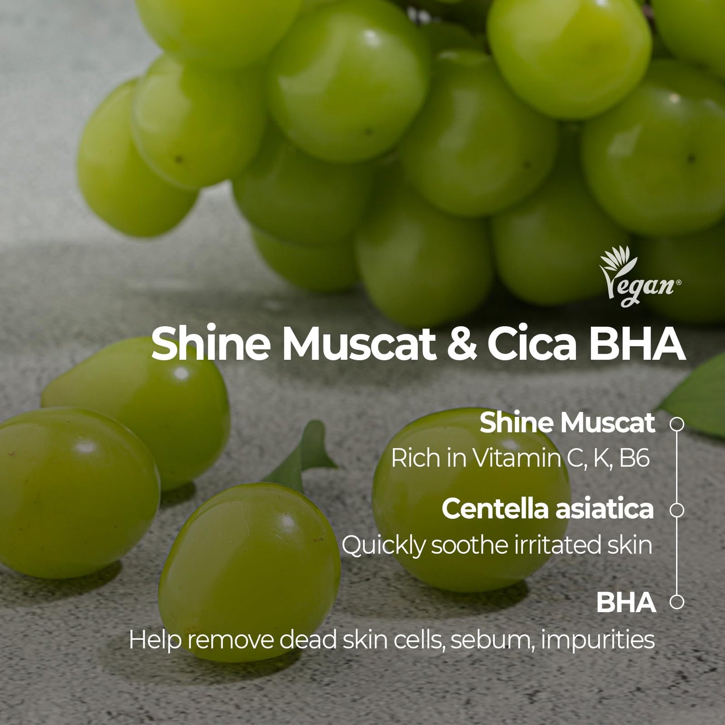 SKINFOOD Shine Muscat Cica BHA Food Mask – Soothing & Cooling Wash-Off Face Mask with Real Shine Muscat, Cica, and BHA – Exfoliating, Pore-Clearing, Vegan Korean Skincare, 180g