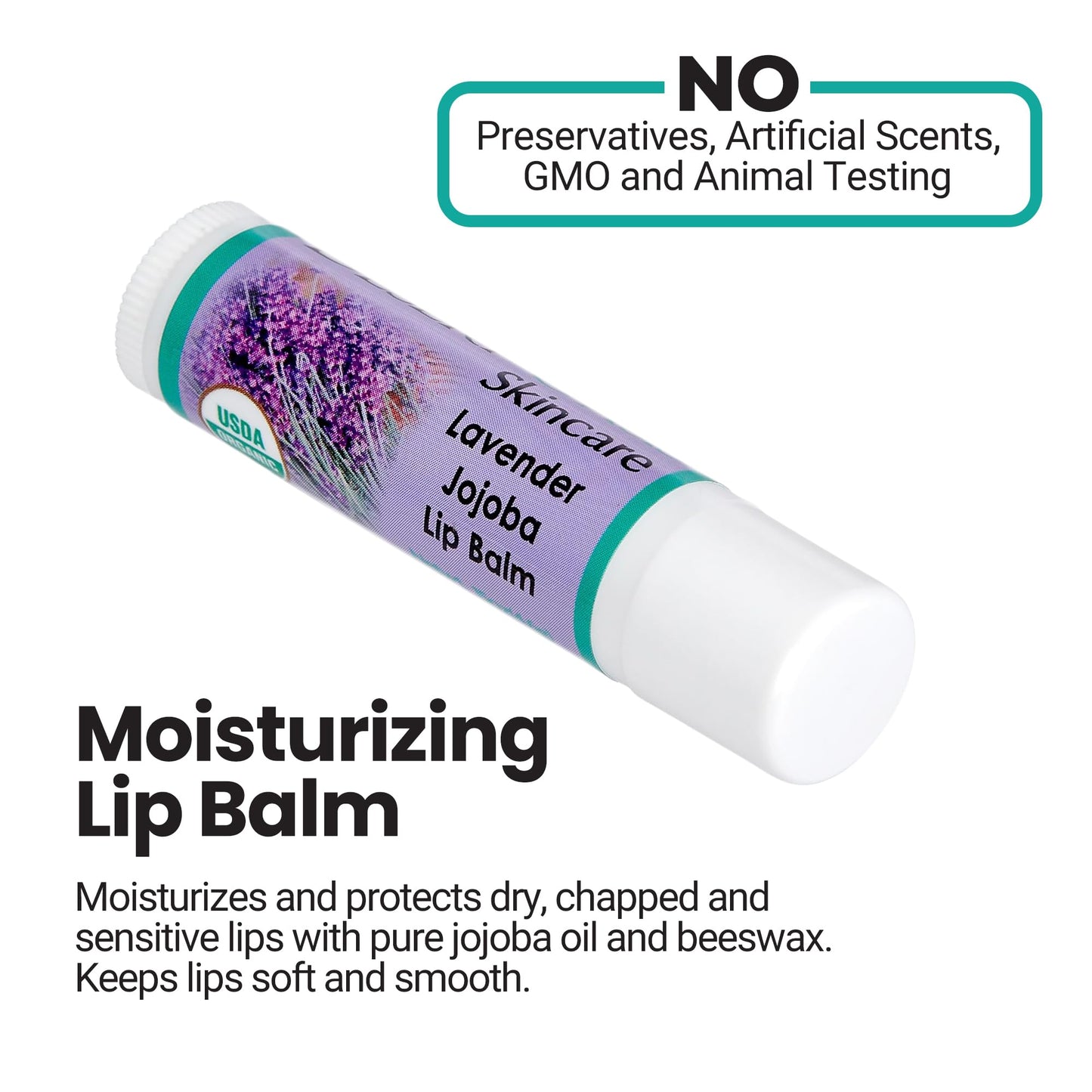 USDA Organic Lavender Jojoba Oil Lip Balm 2-Pack (0.15 oz)