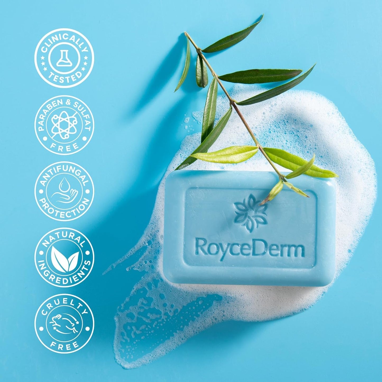 Roycederm Antifungal Soap Bar with Tolnaftate 1% – Extra Strength Medicated Treatment for Athlete’s Foot, Jock Itch & Ringworm – Tea Tree Oil Body Soap for Men, Daily Protection