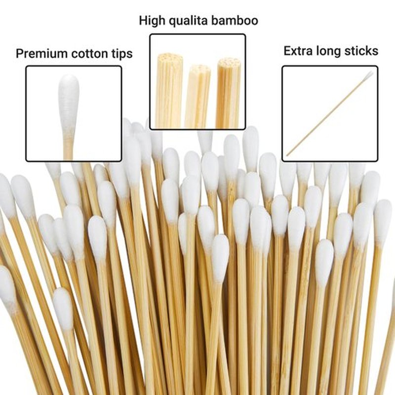 1000 Count 6'' Round-tip Long Cotton Swabs Durable Stem, Lint- Free Gun Cleaning Swabs Pure Cotton Tips for Gun Maintenance, Makeup, Pet Care, Equipmentt