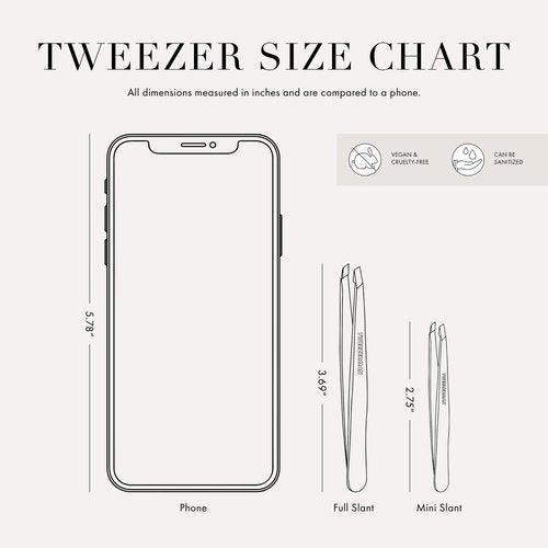 Tweezerman Mini Slant Travel Tweezers For Eyebrows, Travel Tweezers for Eyebrows, Facial Hair, Ingrown Hair (Bahama Blue)