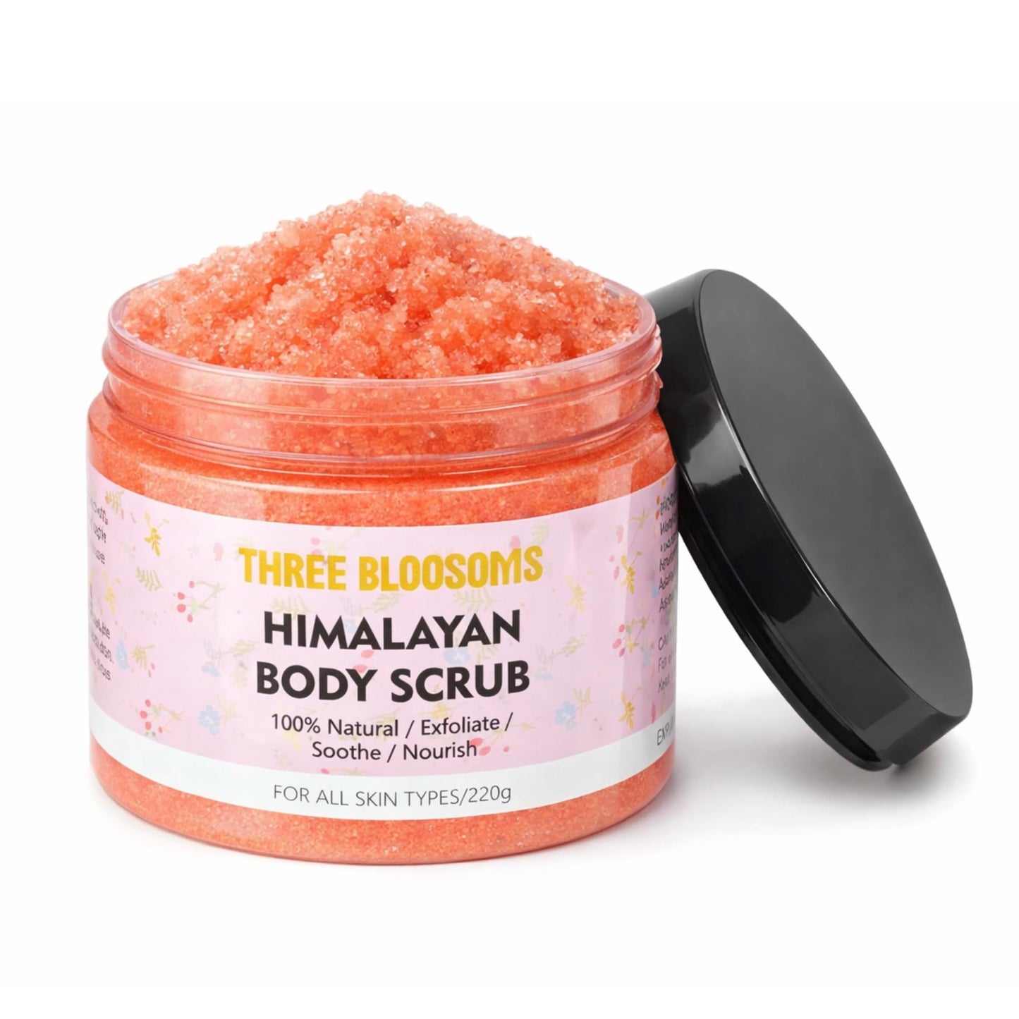 Himalayan Salt Scrub, 220g Skin Balancing, Exfoliating Scrub, Scars & Stretch Marks - Deep Cleansing, Draws Out Impurities, Balances Oil, Skin Care Gift(Himalayan Scrub, 220g)