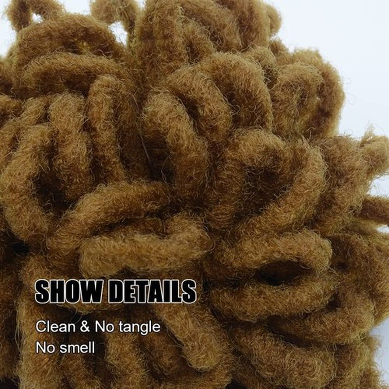 Yinmei Baibian Large Dreadlock Bun Drawstring Ponytail Hair Brown Petal Buns Dreadlocks Nu Locs Braids Bun Hairpiece Chignon Synthetic Clip in Hair Extensions for Black Women(30#)