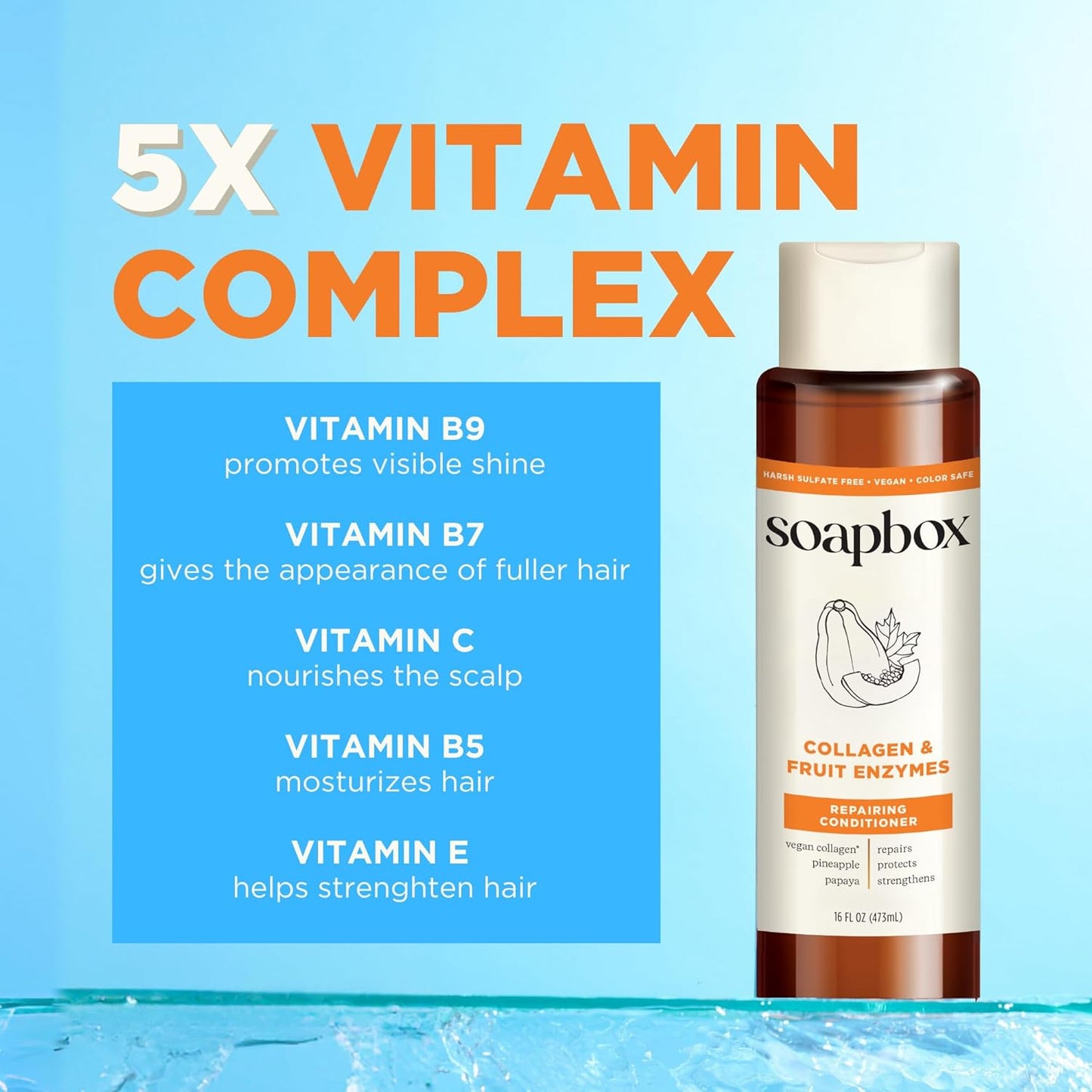 Soapbox Argan Oil with Shea Butter Conditioner, Volumizing, Vegan, Color Safe, Sulfate & Silicone Free Hair Conditioner, 16oz, Pack of 3