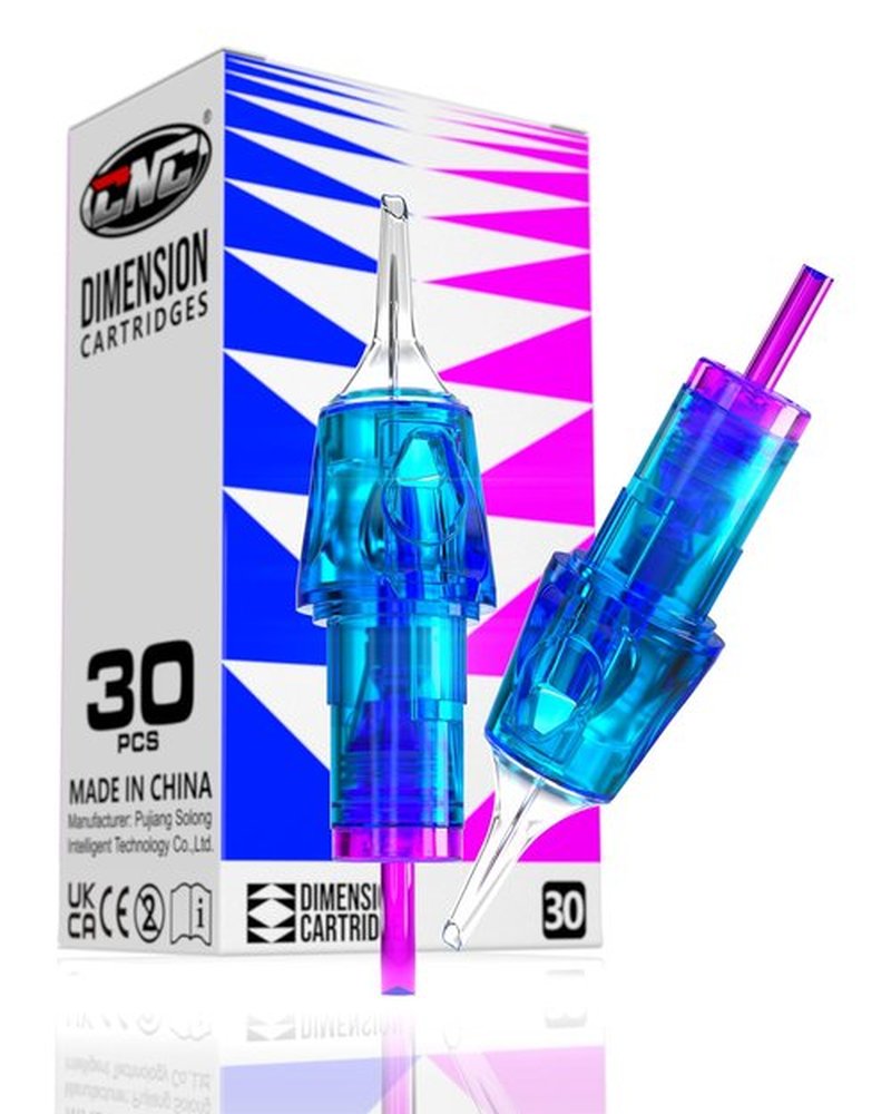 CNC Tattoo Cartridge Needles 30pcs Assorted Needle Cartridges #12 Standard Round Liner 3RL 5RL 7RL Round Shader 5RS 7RS 9RS Mixed for Tattooing Supplies EN04B-30KIT-E