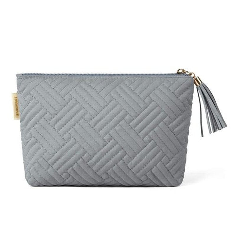 BAGSMART Cosmetic Bag for Women, Small Makeup Bag for Purse Travel Cosmetic Pouch for Makeup Brushes Lipsticks Electonic Accessories, Grey