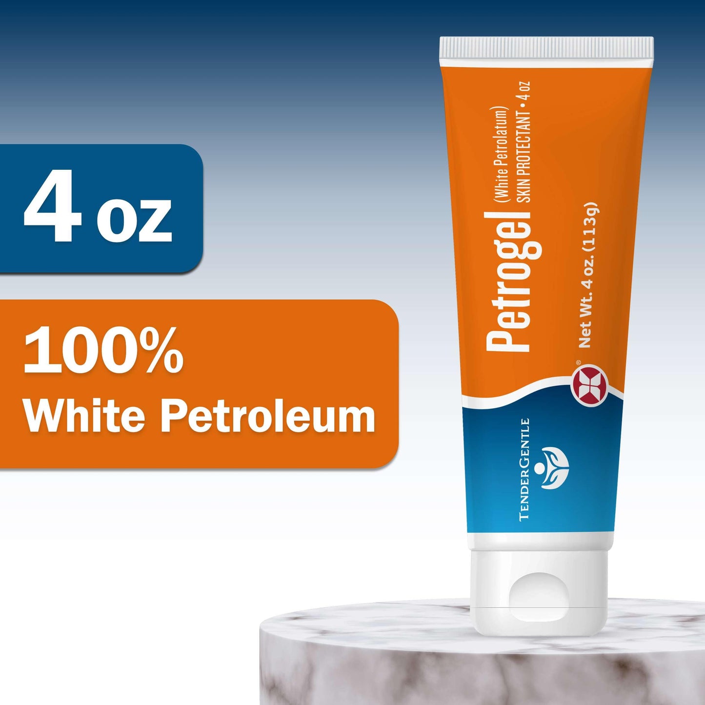 White Petroleum Jelly Squeeze Tube - 4 oz of Petrolatum for Minor Wounds and Diaper Rashes - Good for Chapped Lips from Dry Weather