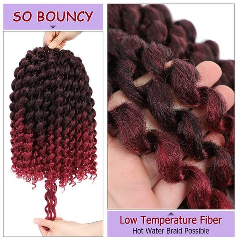 GetMaige Jamaican Bounce Crochet Hair For Black Women 4packs 72 Roots Natural Black Jumpy Wand Curls Crochet Hair Short Pre Looped Curly Crochet Hair(12inch (pack of 4), T/bug)