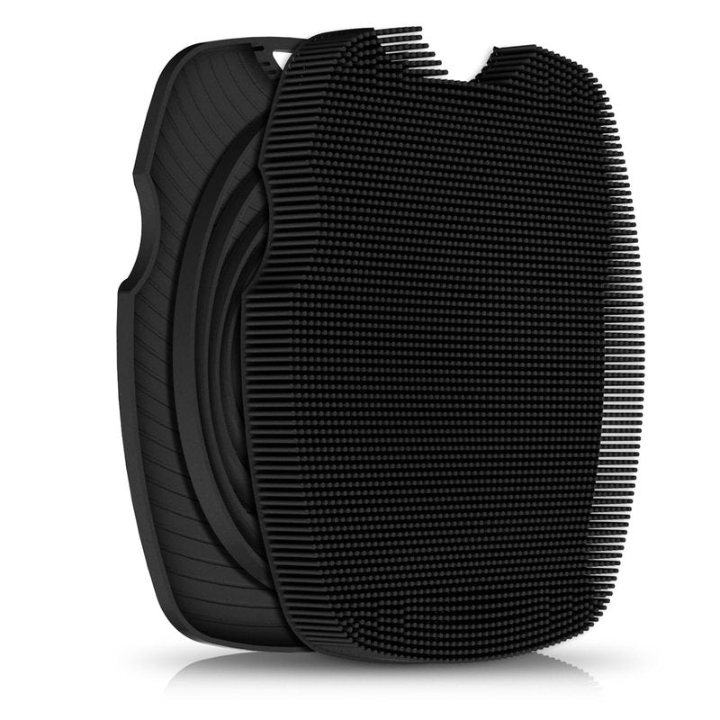 Silicone Body Scrubber - Zinc Infused Exfoliating Shower Brush for Cellulite Reduction | Black