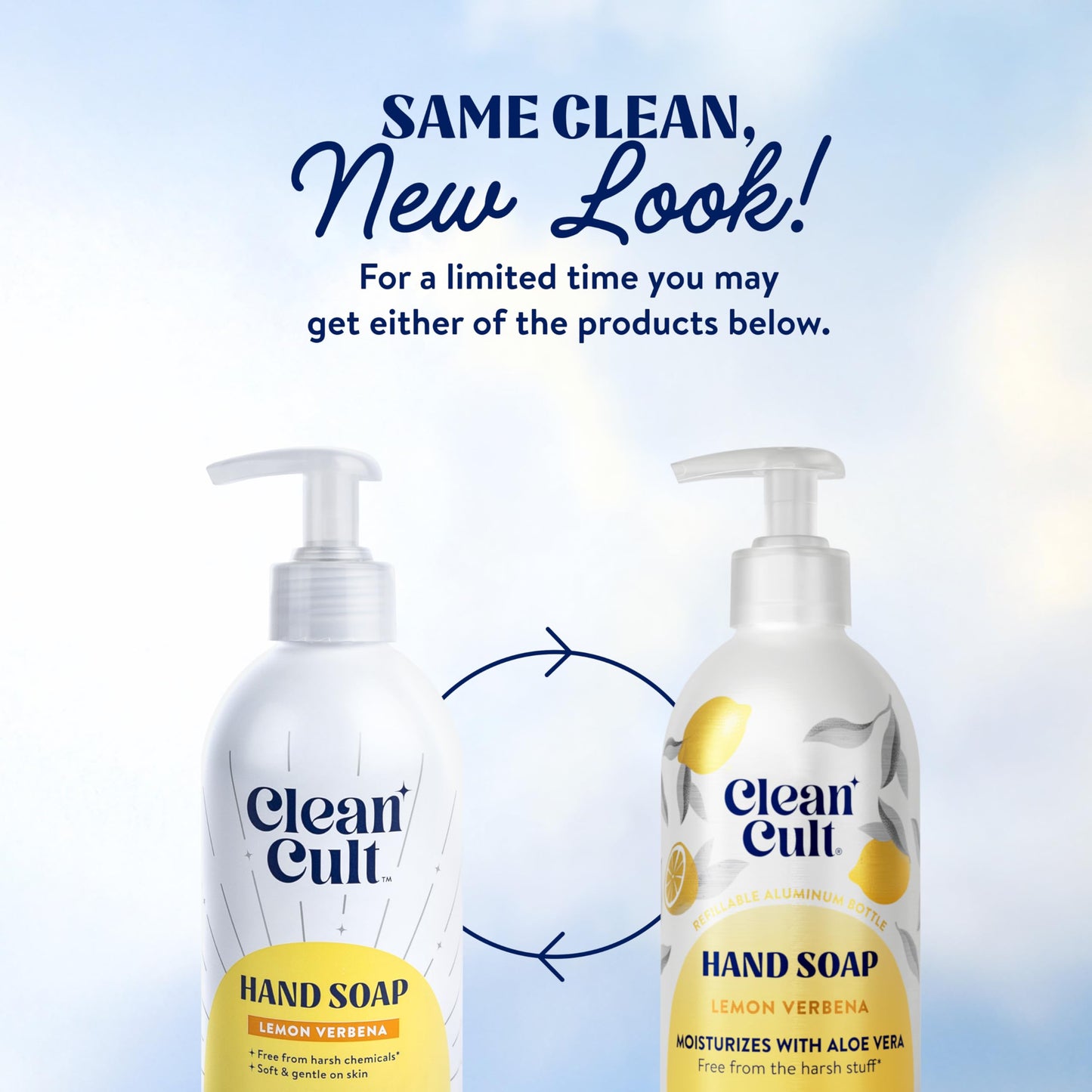 Cleancult - Lemon Verbena - Moisturizing Liquid Hand Soap - Refillable Aluminum Bottle - Made with Aloe Vera - Nourishes & Moisturizes Dry & Sensitive Skin - 12 oz - 1 Pack