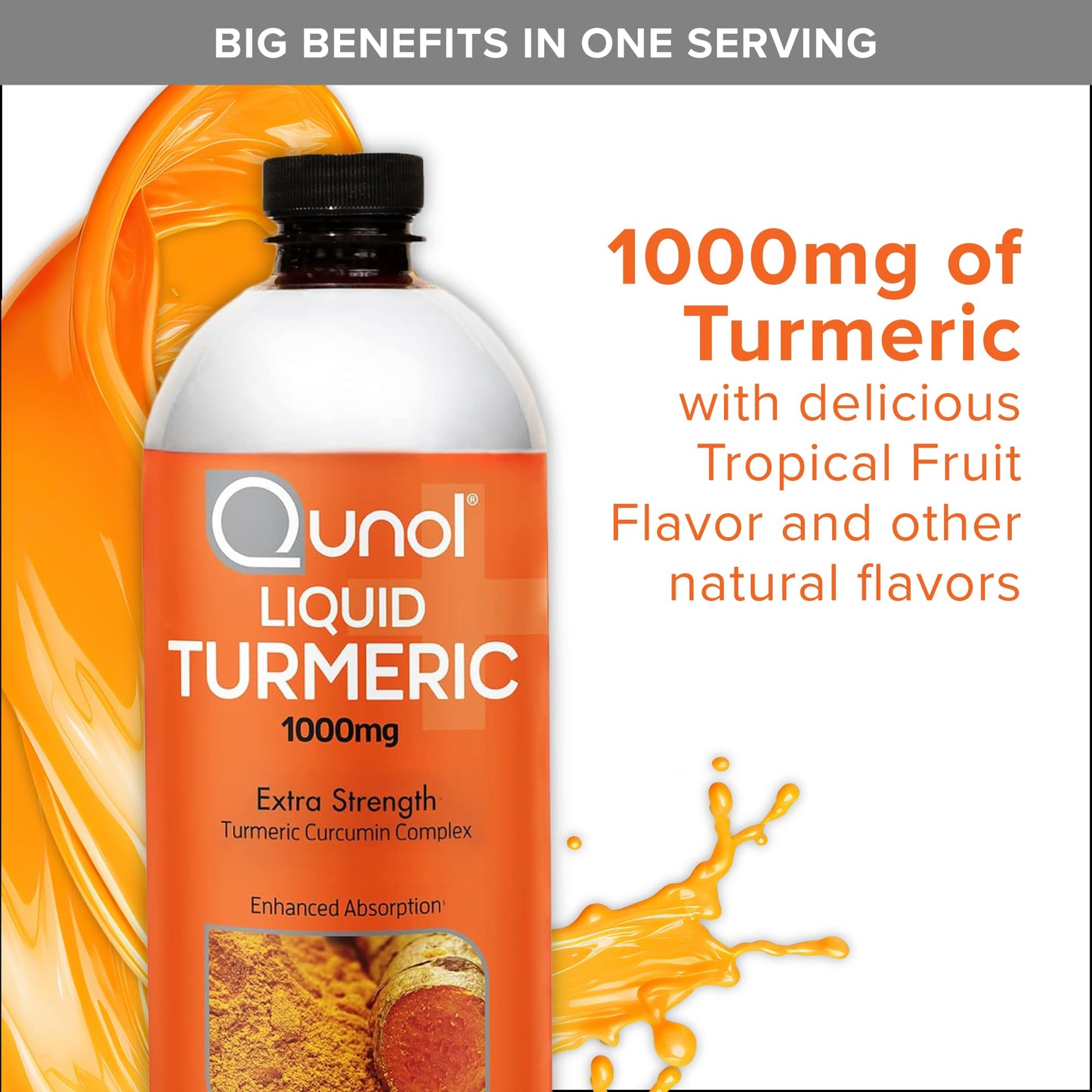 Qunol Liquid Turmeric 1000mg, Black Pepper Enhanced Absorption, 40 Servings