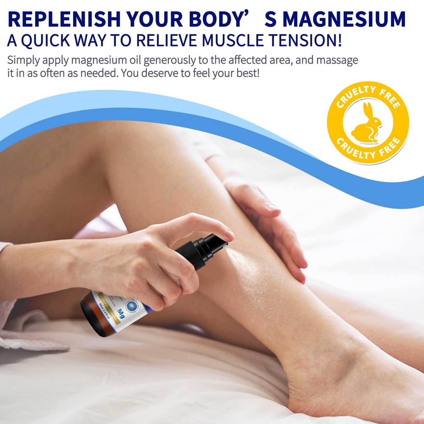 Pure Magnesium Oil Spray, 100% Pure & Natural Magnesium Spray, Gluten Free, Non-GMO Topical Magnesium Body Spray with Rosemary and Eucalyptus Oils, Magnesium Oil for Feet, 2.02FL.OZ (#1)